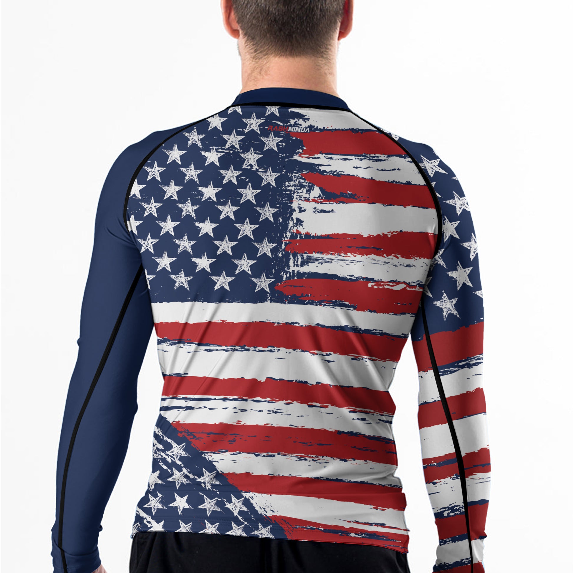 Rashninja Flag of the United States Men's Long Sleeve Rash Guard