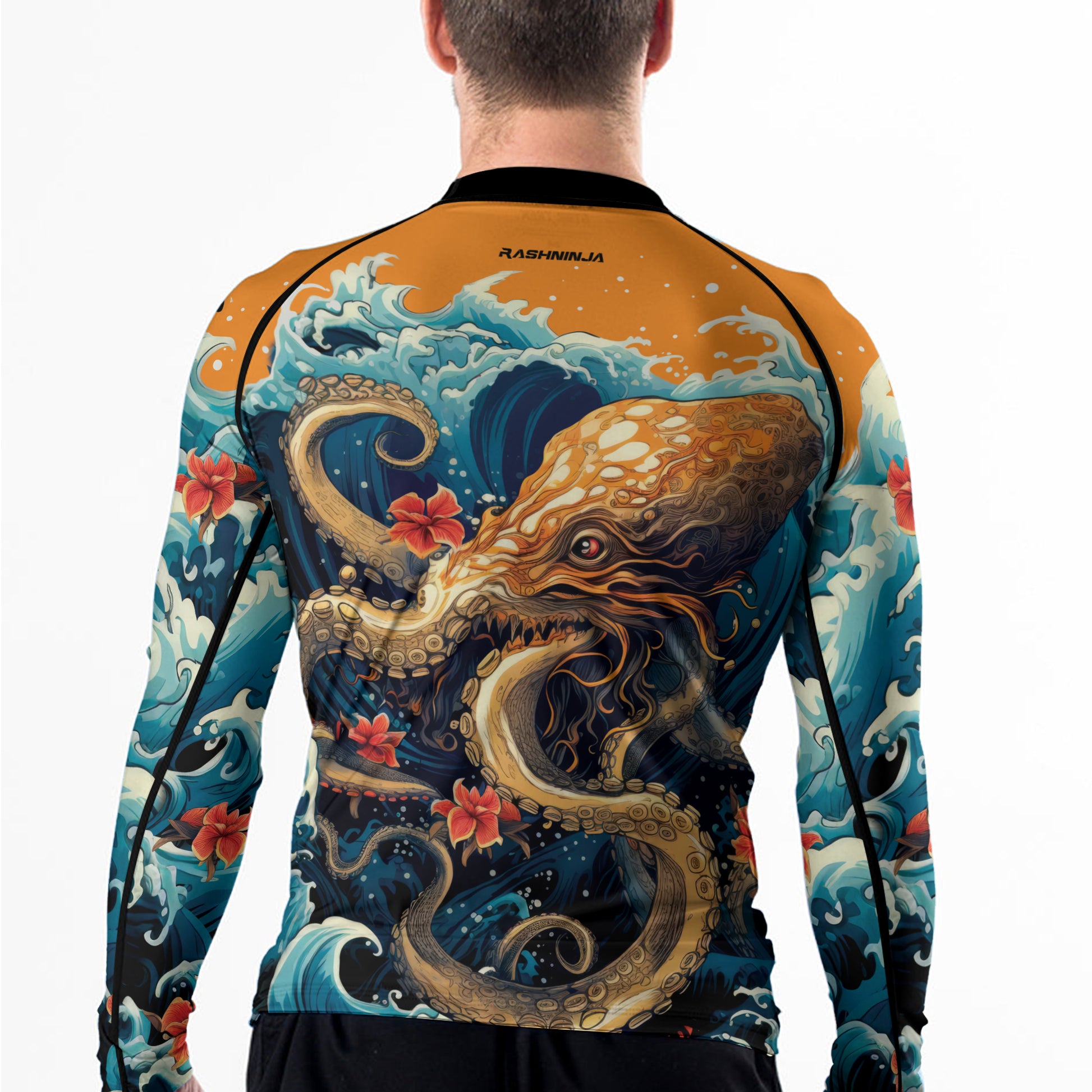 Rashninja Octopus Waves Men's Long Sleeve Rash Guard | Rash Guard