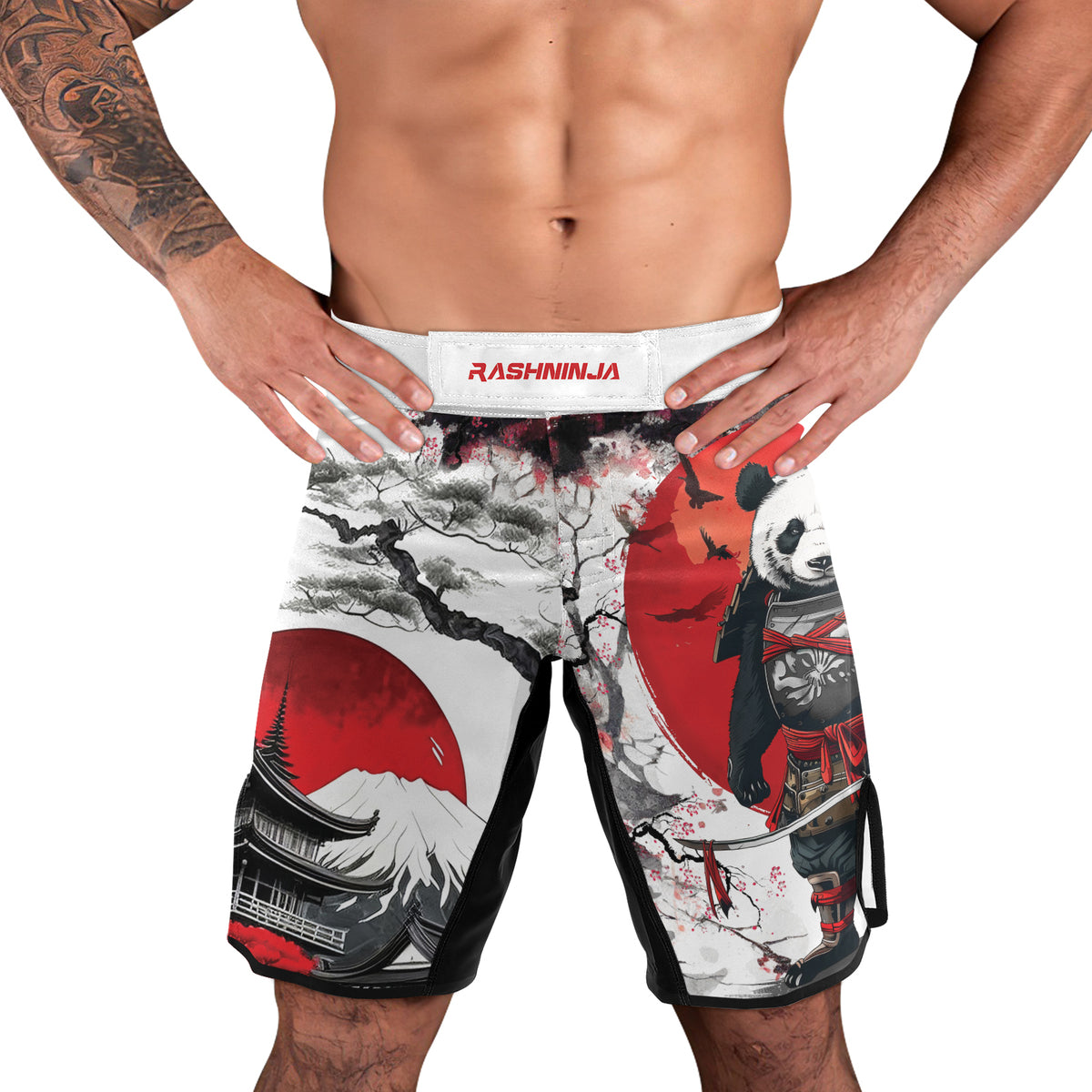 Rashninja Samurai Panda Warrior Men's Fight Shorts