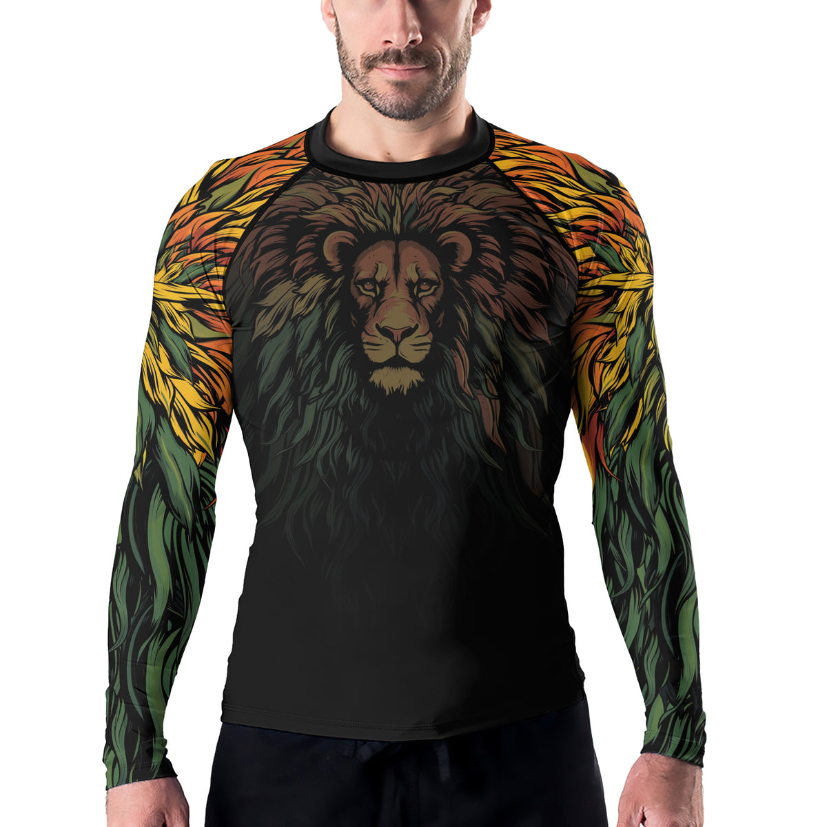 Rashninja Wild Lion Men's Long Sleeve Rash Guard