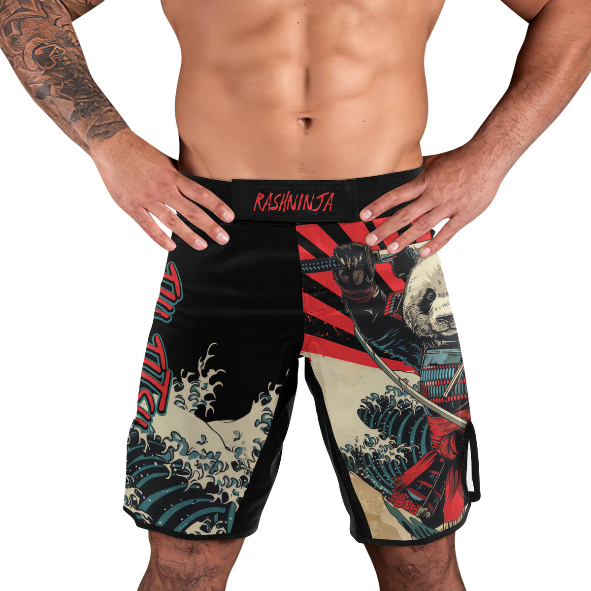 Rashninja Panda Samurai Men's Fight Shorts