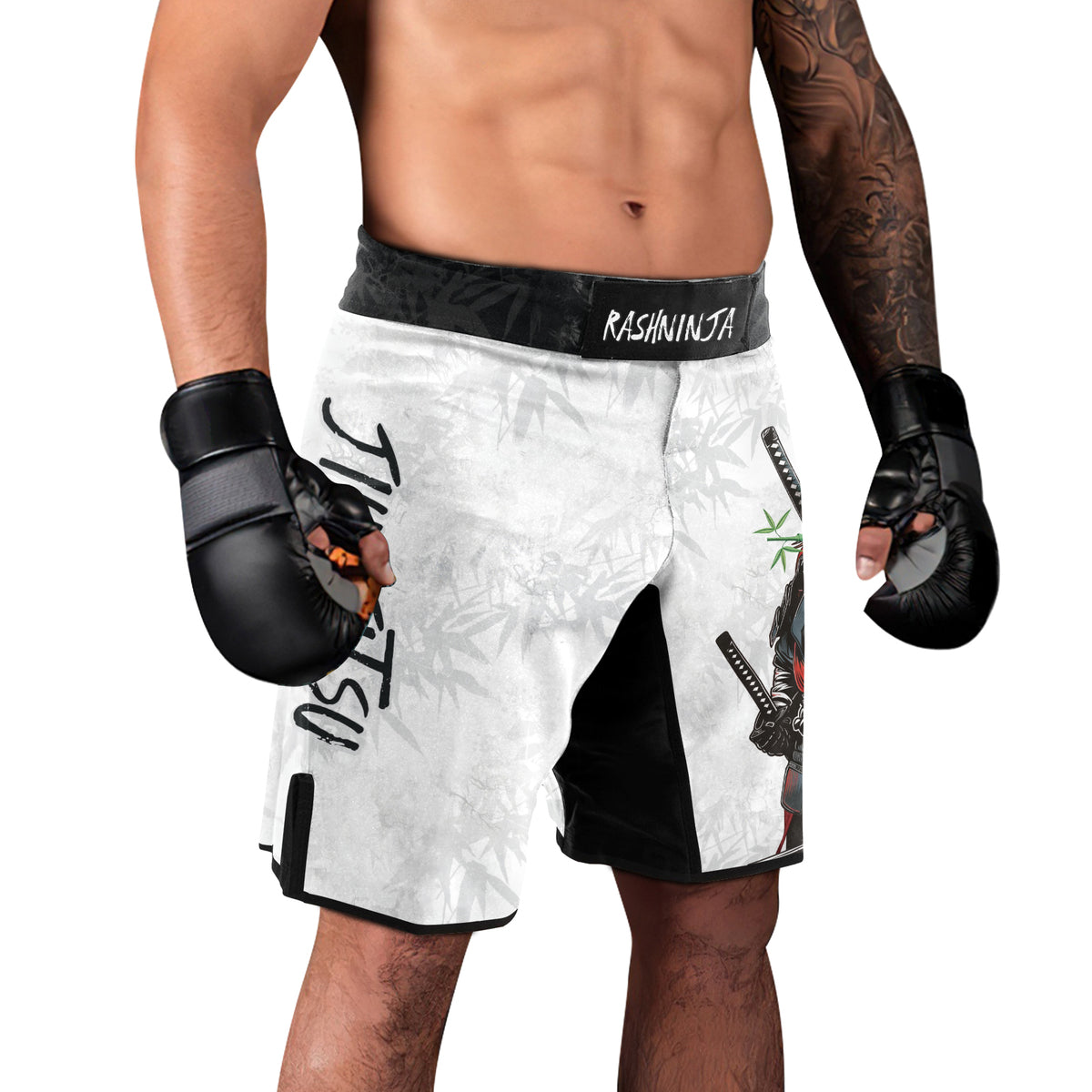 Rashninja Mystic Warrior Panda Samurai Men's Fight Shorts