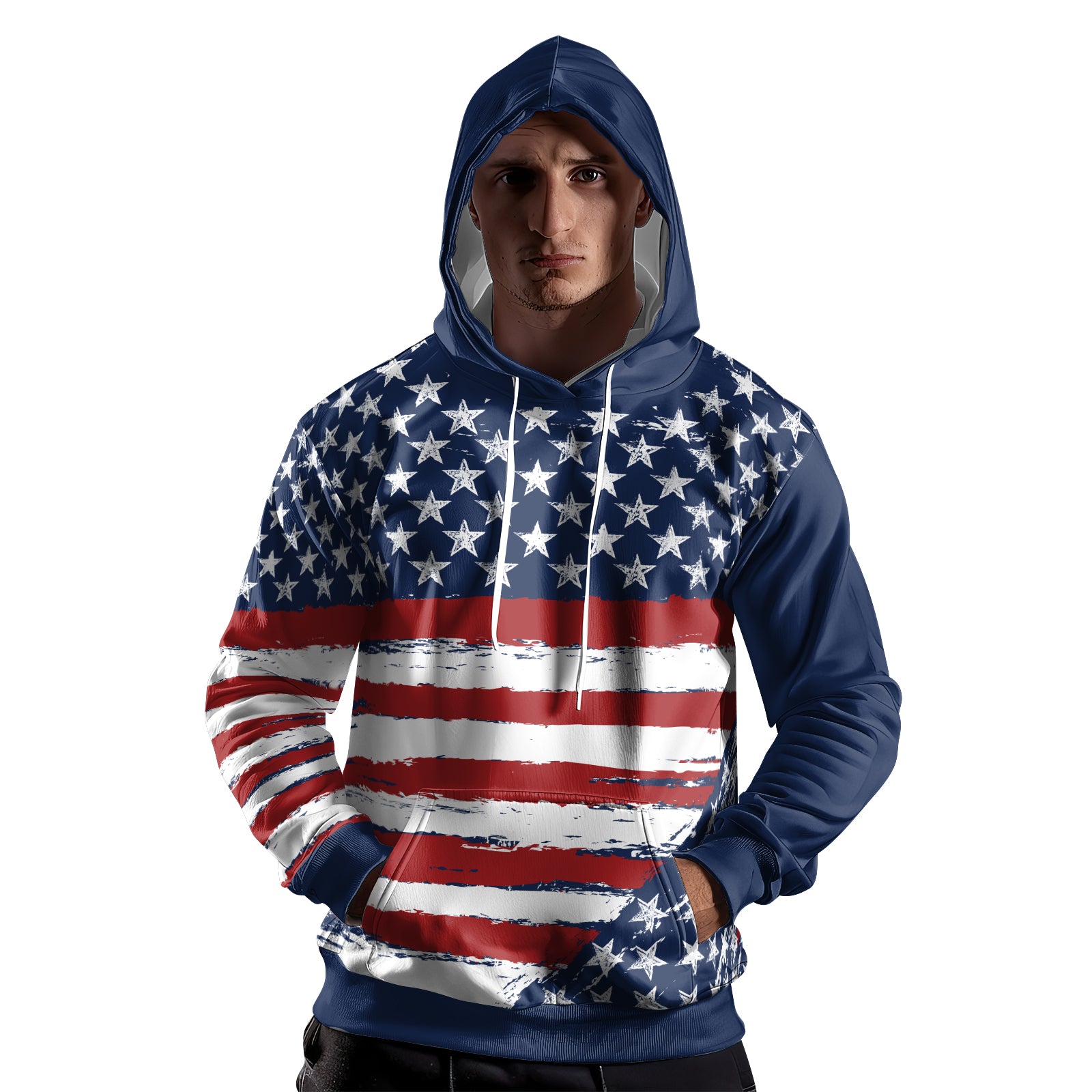 Rashninja Flag of the United States AOP Hoodie | Patriotic Hoodies