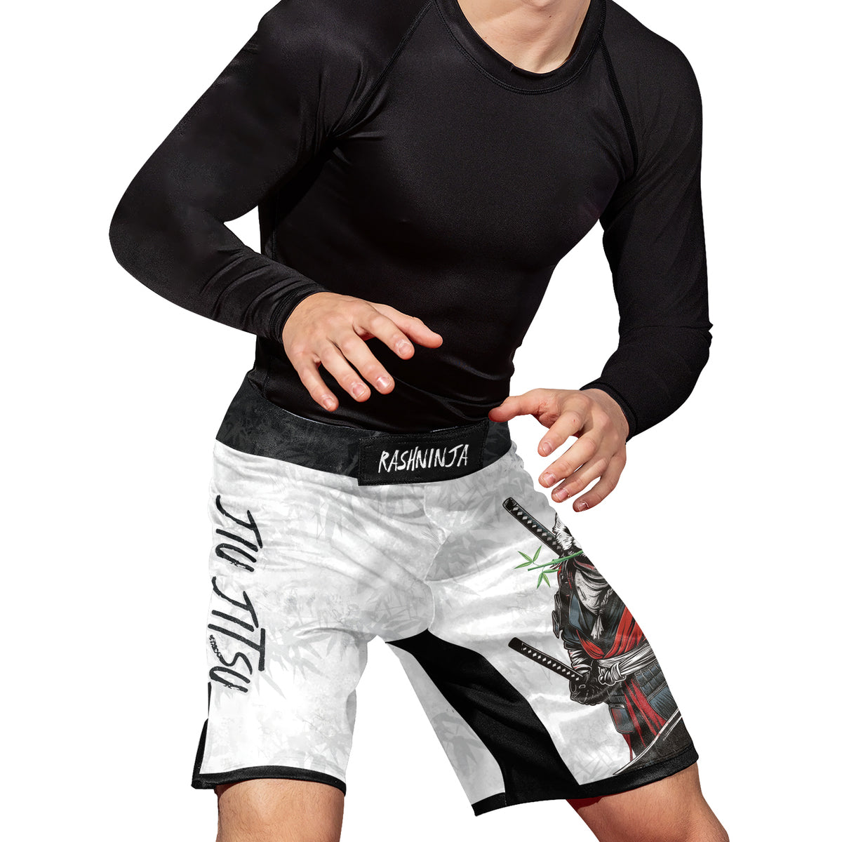 Rashninja Mystic Warrior Panda Samurai Men's Fight Shorts