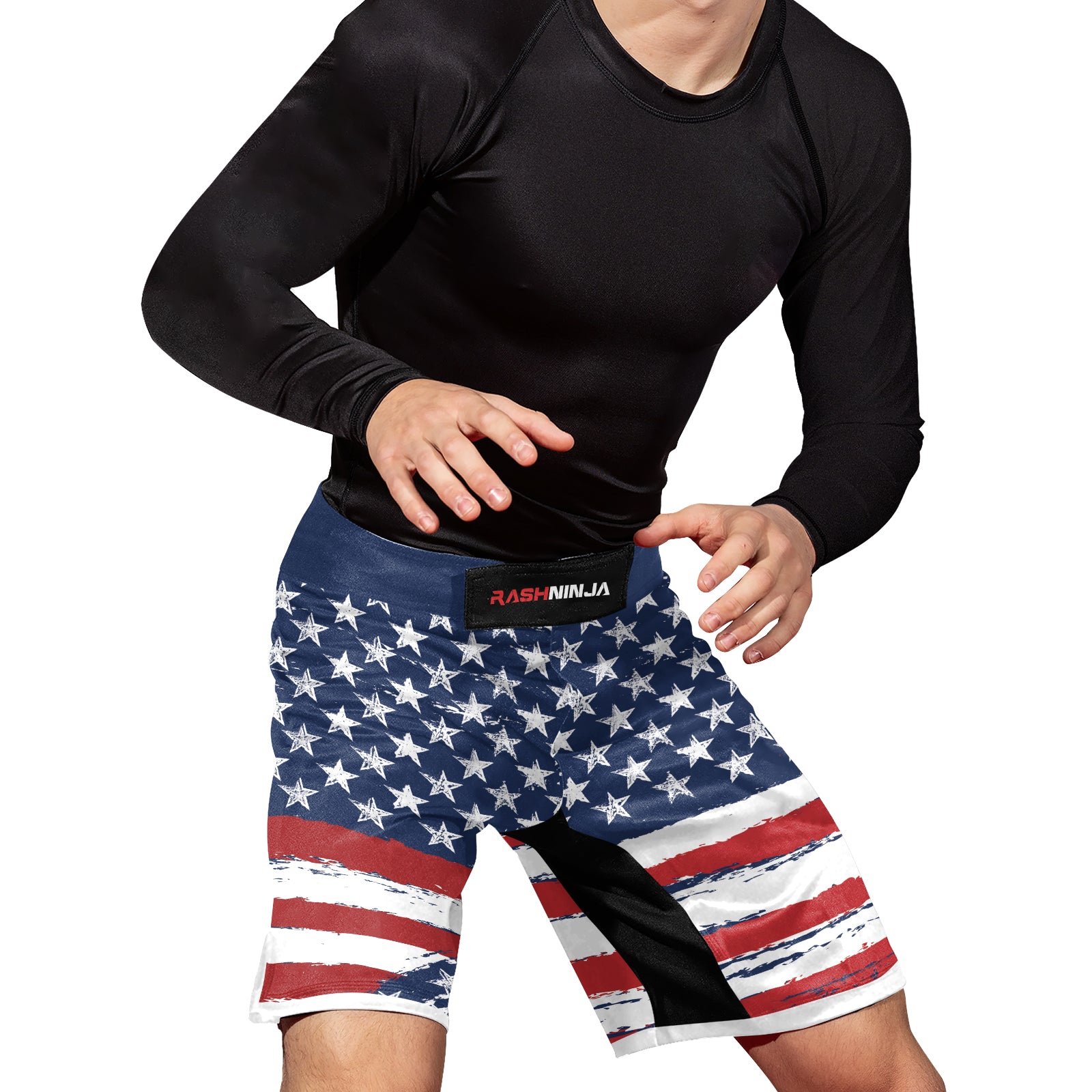 Rashninja Flag of the United States Men's Fight Shorts