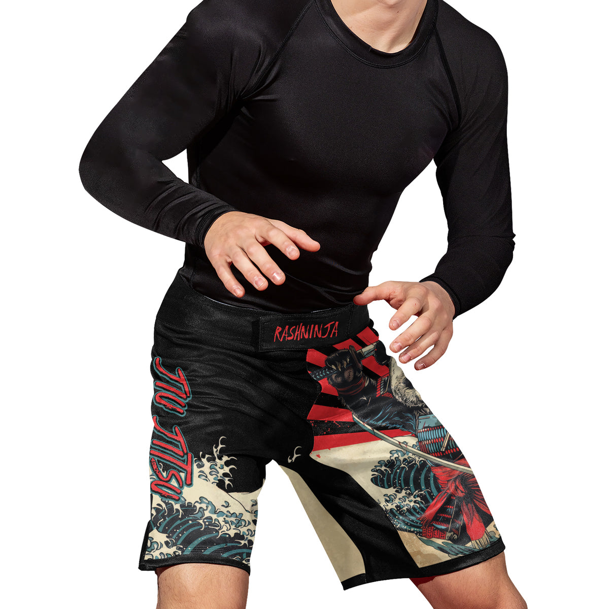 Rashninja Panda Samurai Men's Fight Shorts