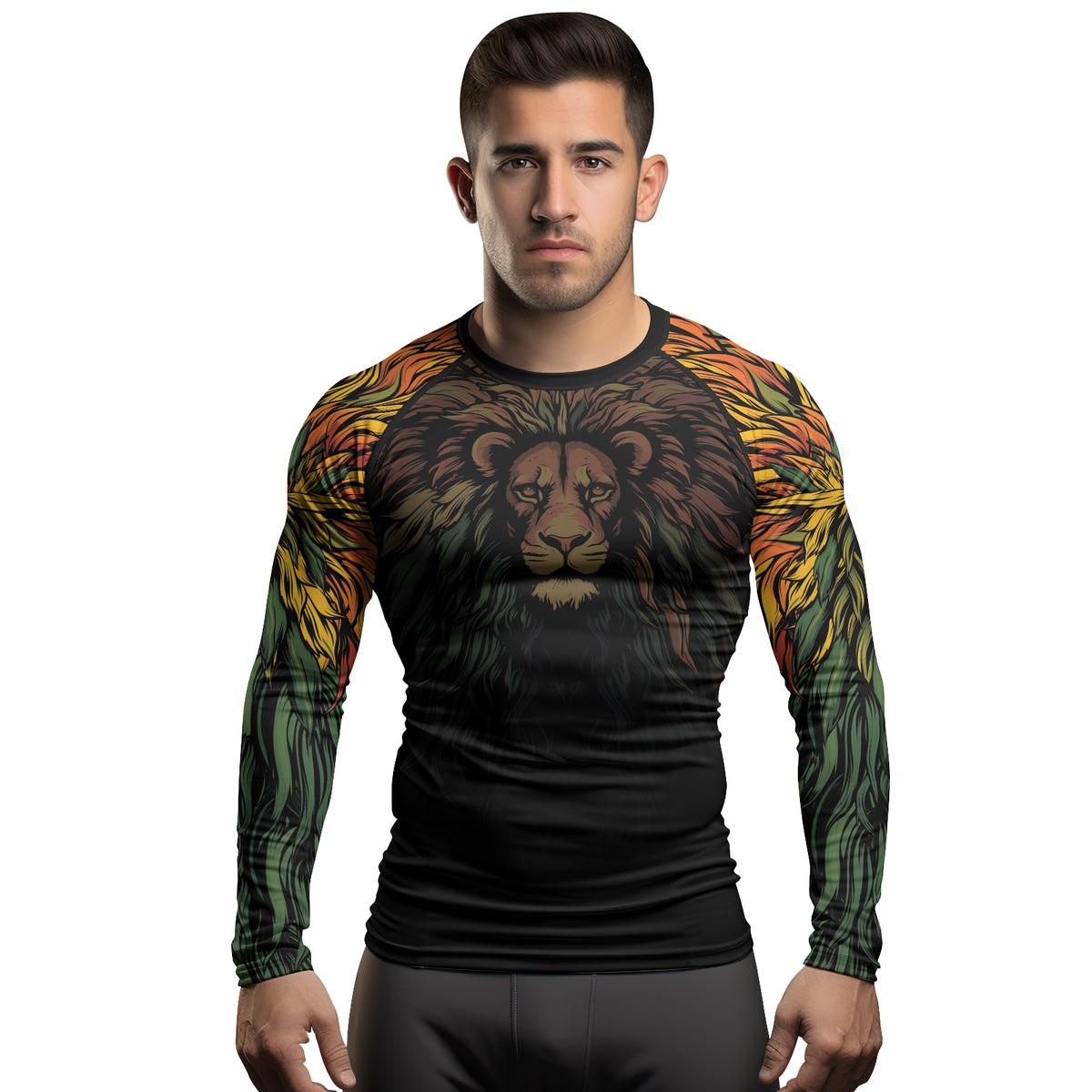 Rashninja Wild Lion Men's Long Sleeve Rash Guard