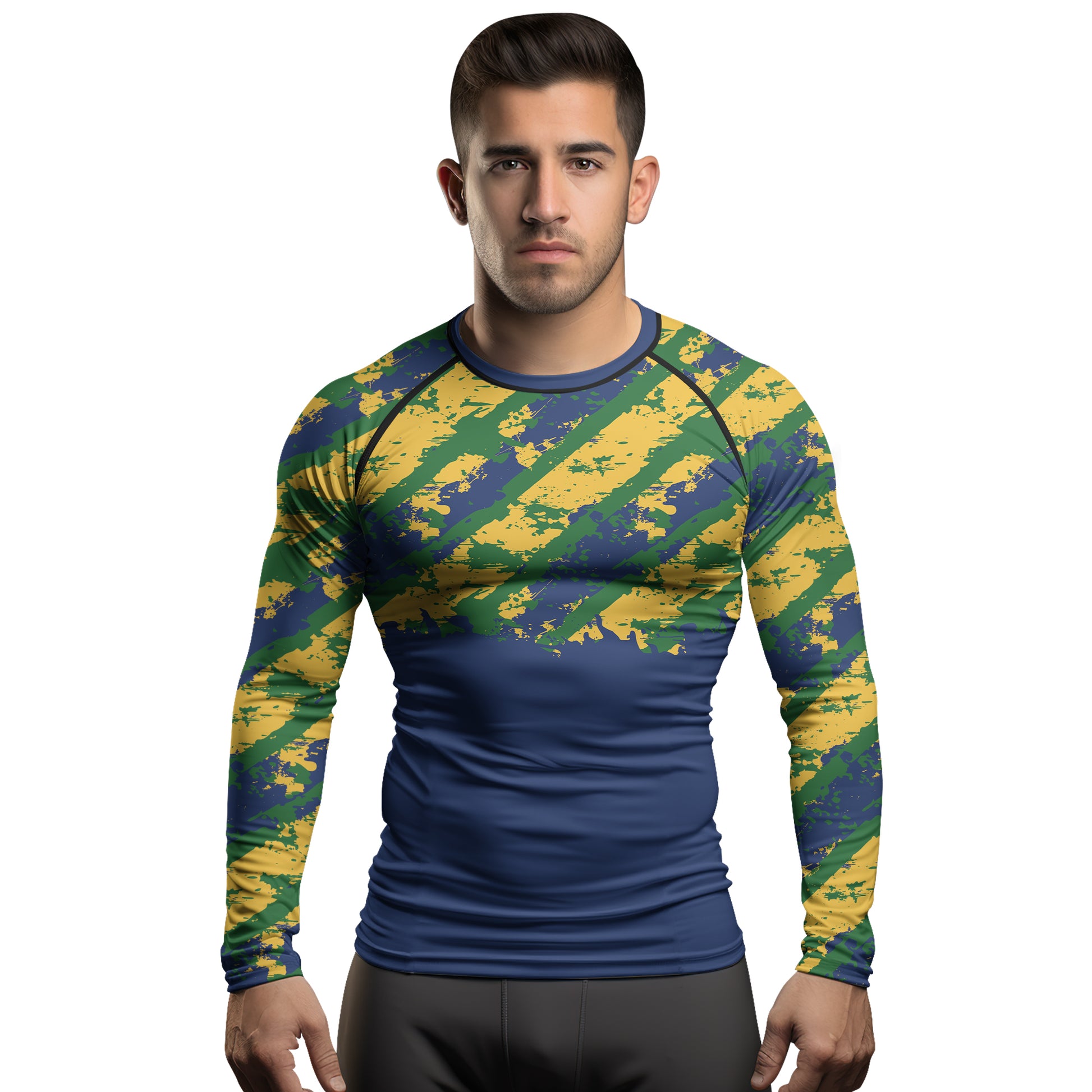 Rashninja Flag of Brazil’s Champions Men's Long Sleeve Rash Guard