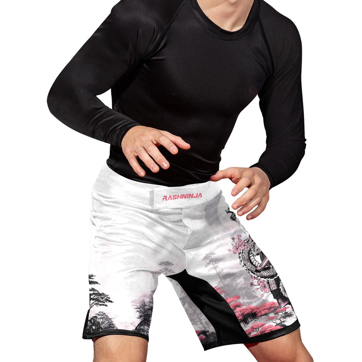 Rashninja Samurai Mask Embraced Men's Fight Shorts - Rashninja LLC