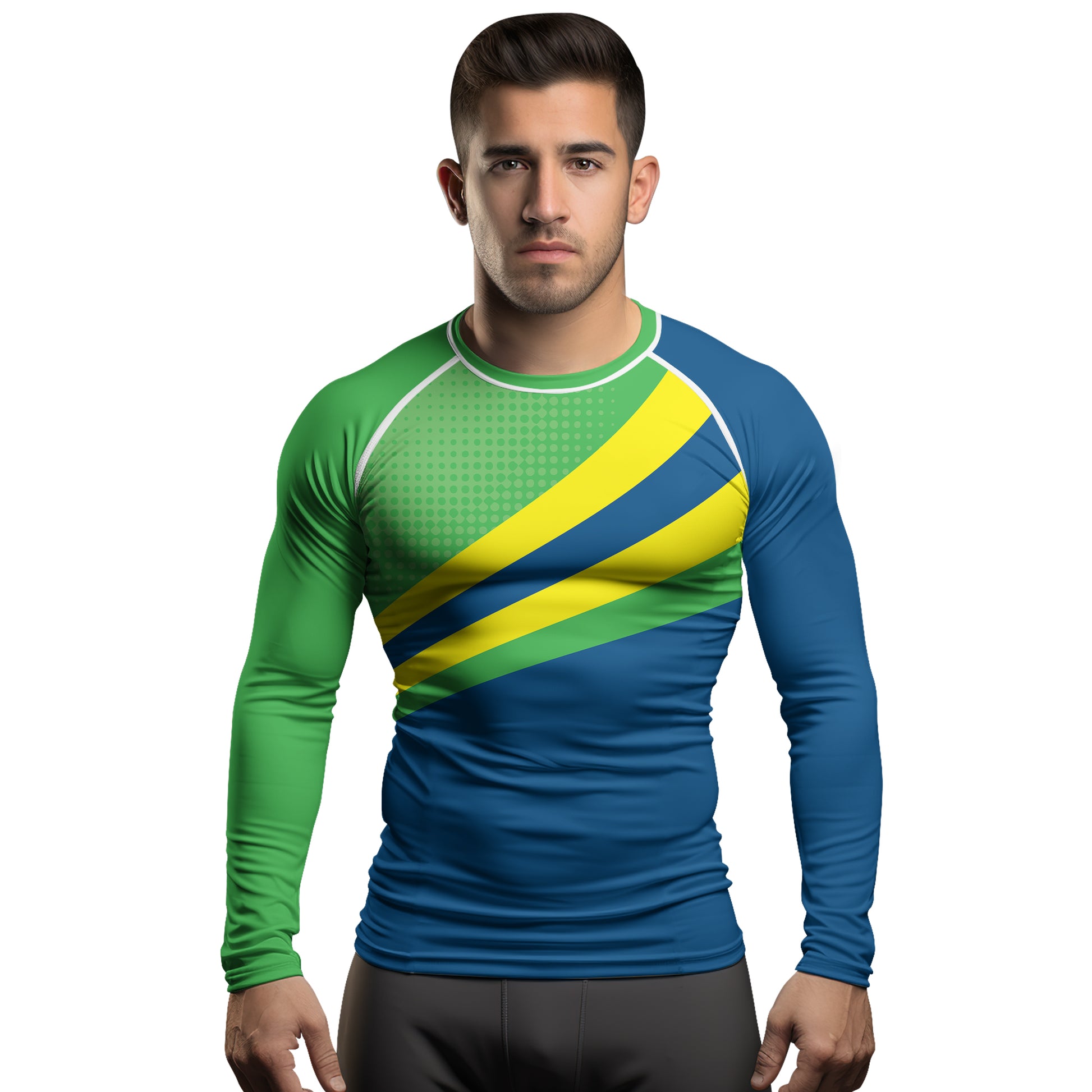 Rashninja Brazilian Pride Grappler Men's Long Sleeve Rash Guard