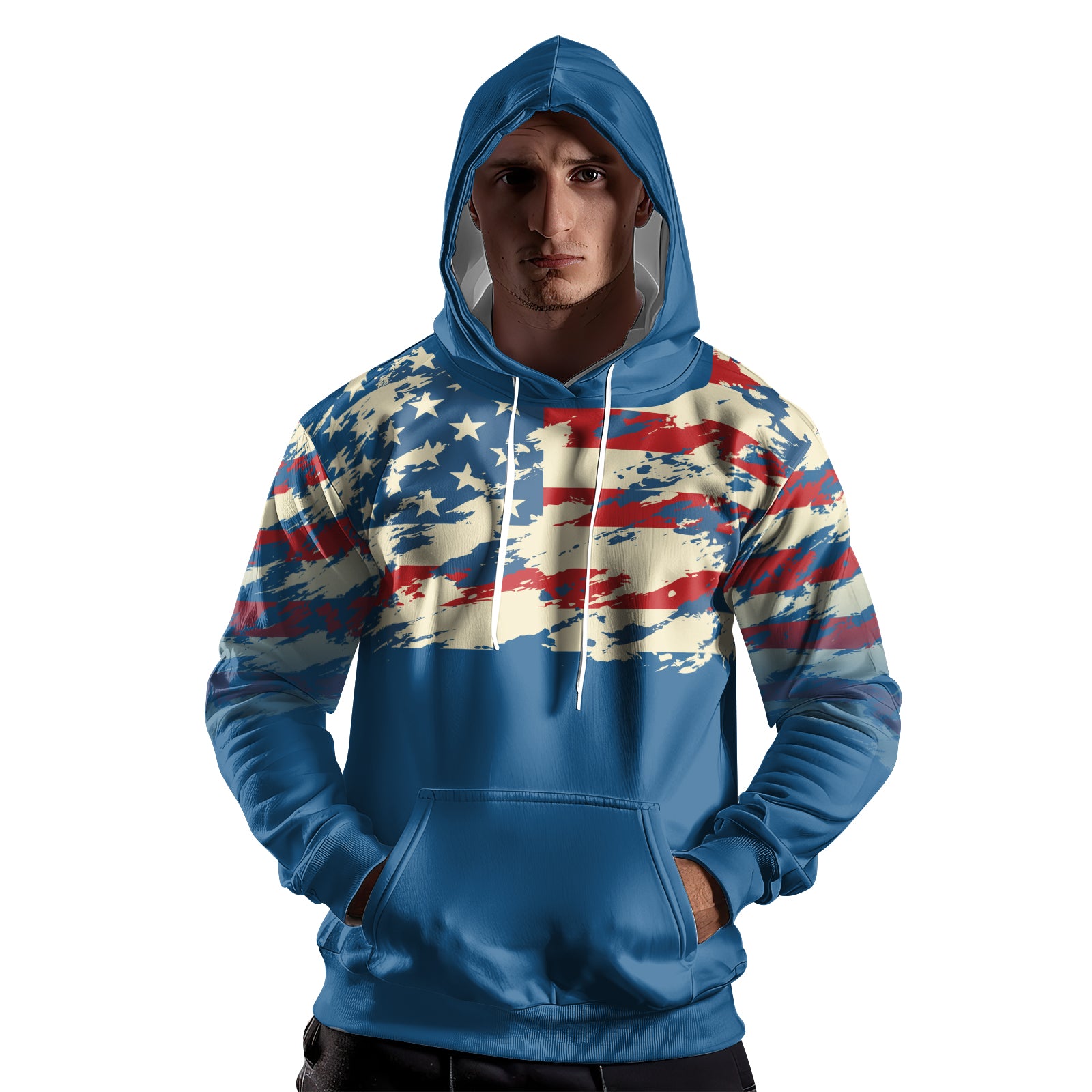 Rashninja American Flag Patriotic AOP Hoodie | Patriotic Hoodies