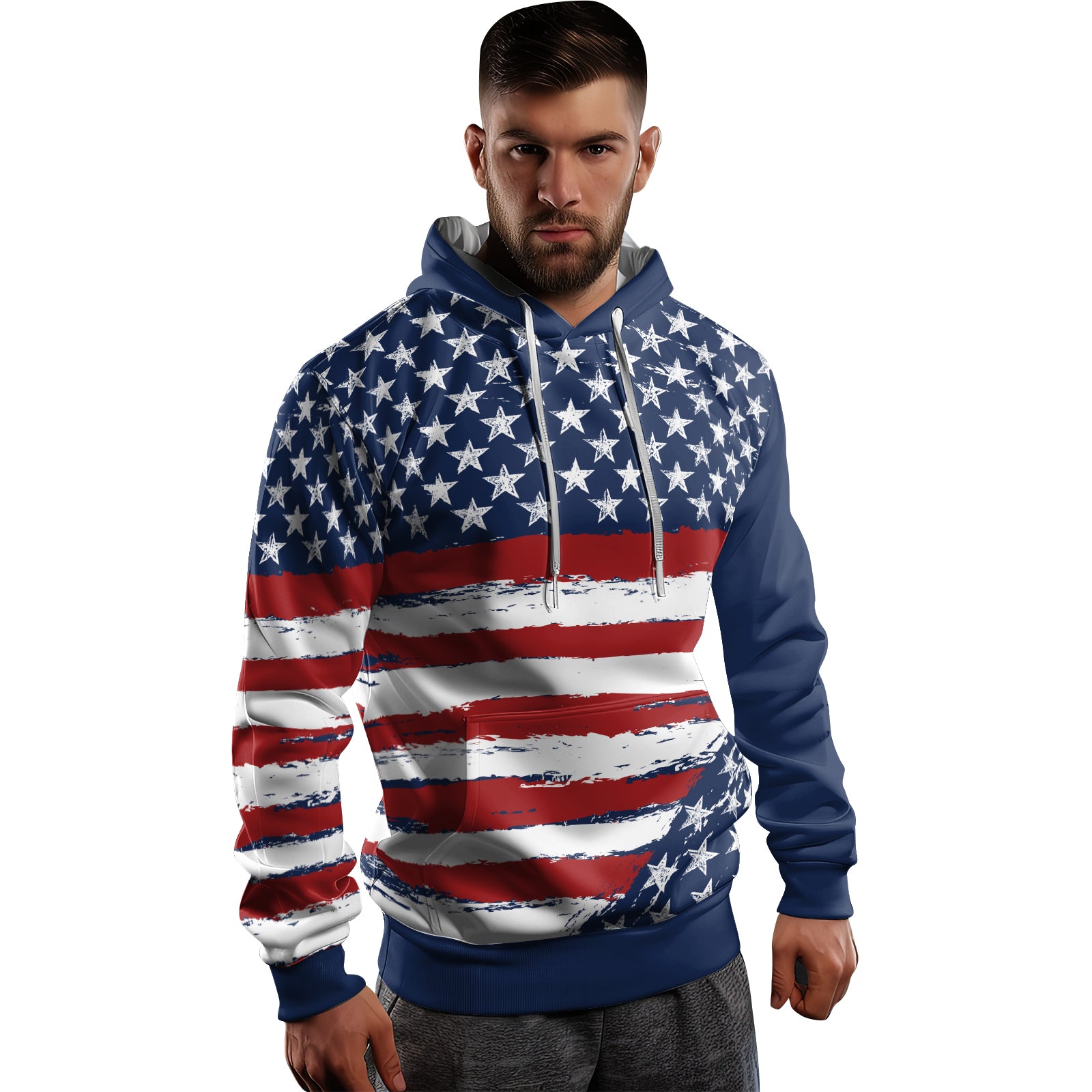 Rashninja Flag of the United States AOP Hoodie | Patriotic Hoodies