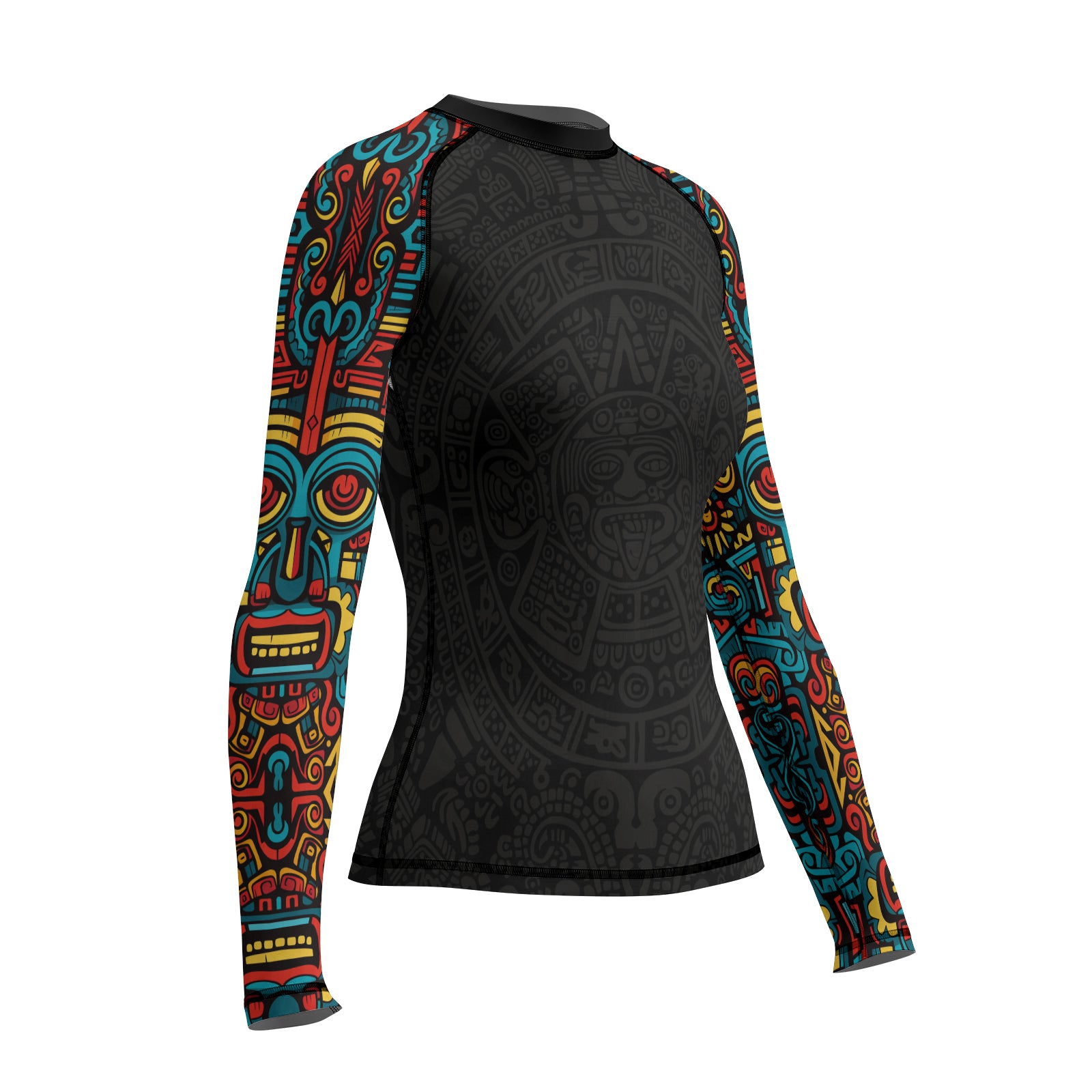 Rashninja Aztec Tribal Pattern Women's Long Sleeve Rash Guard