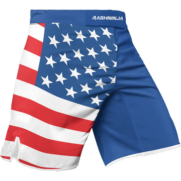 Rashninja USA Flag Patriotic Men's Fight Shorts