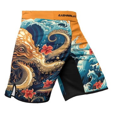 Rashninja Octopus Waves Men's Fight Shorts | Compression Shorts