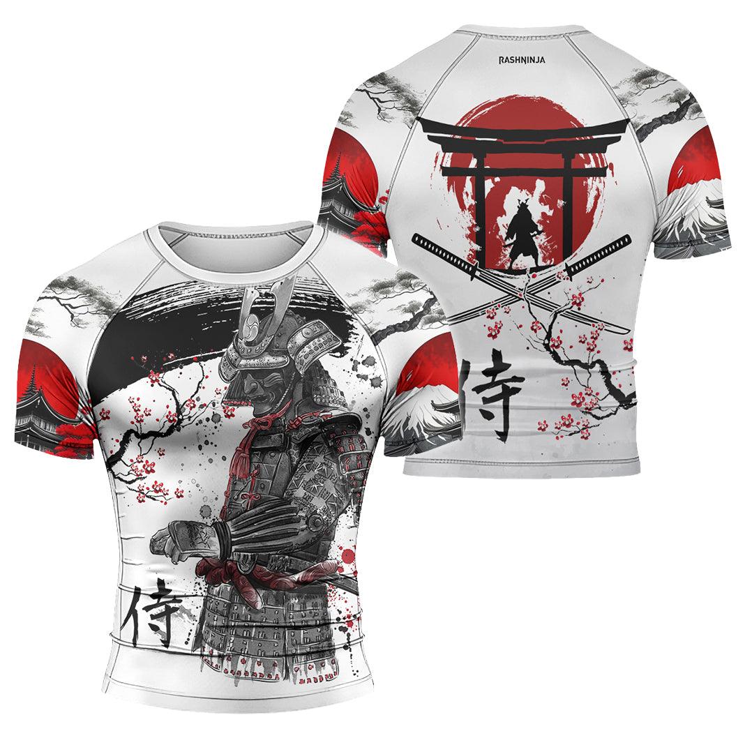 Rashninja Sakura Samurai Men's Short Sleeve Rash Guard - Rashninja LLC