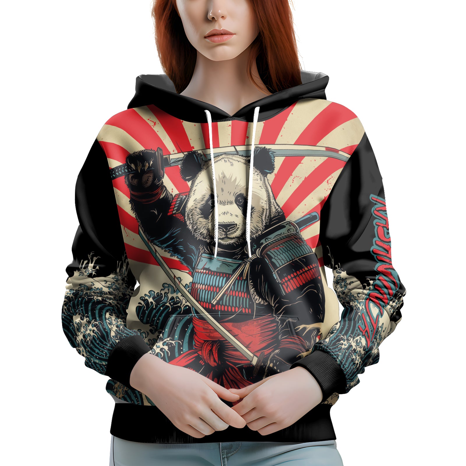 Rashninja Panda Samurai AOP Hoodie