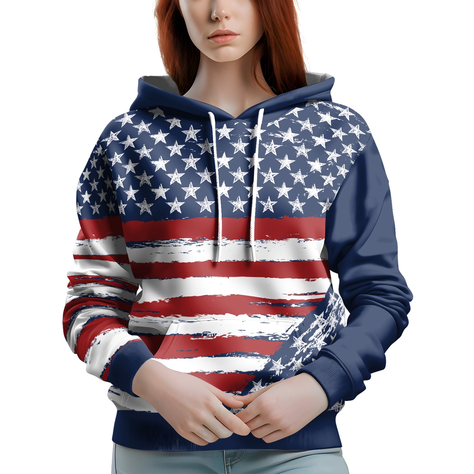 Rashninja Flag of the United States AOP Hoodie | Patriotic Hoodies