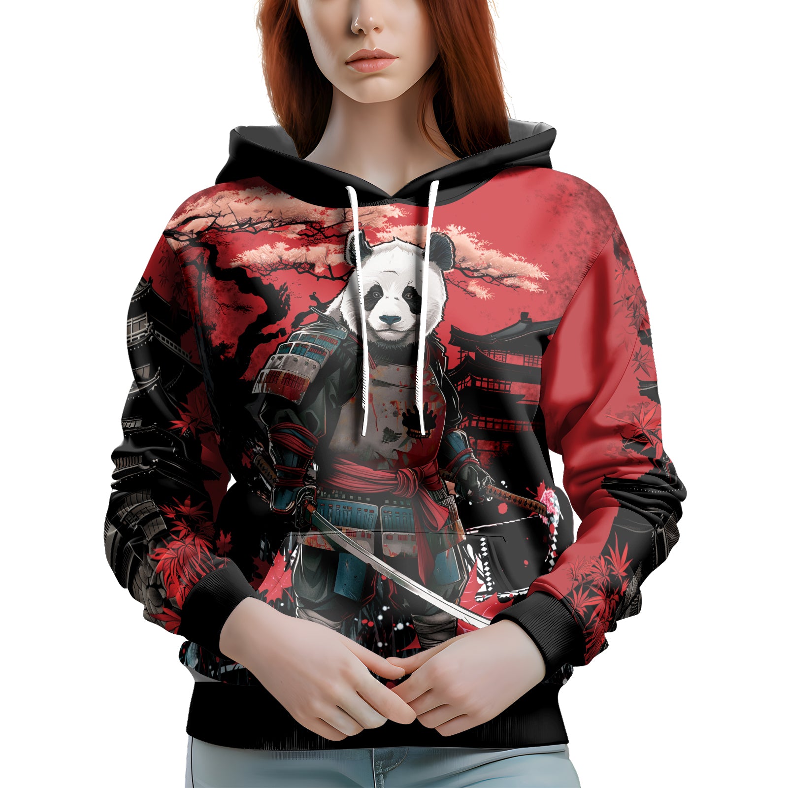 Rashninja Panda Samurai Legend AOP Hoodie