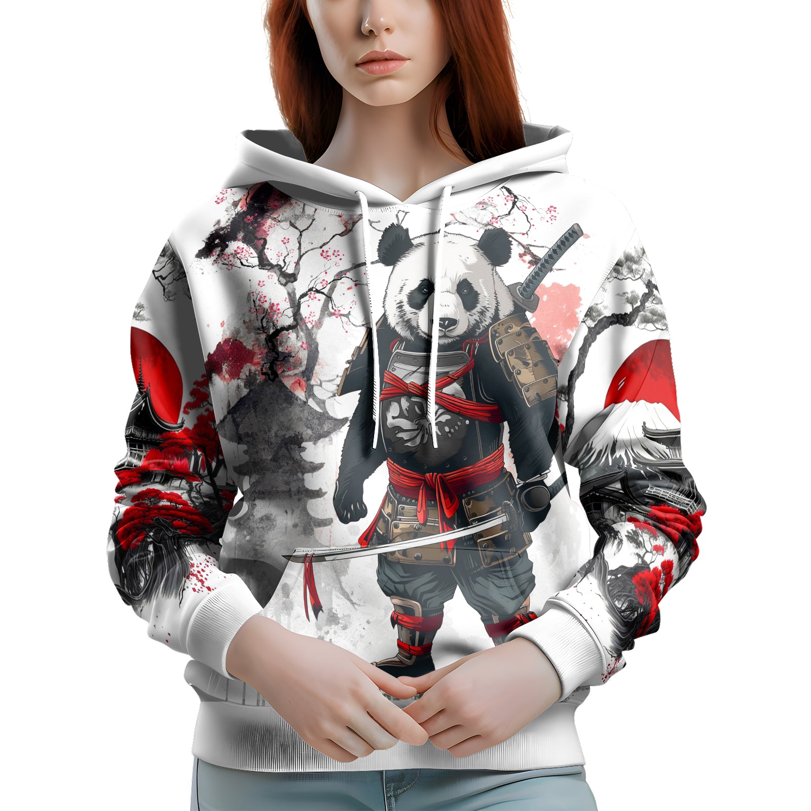 Rashninja Samurai Panda Warrior AOP Hoodie