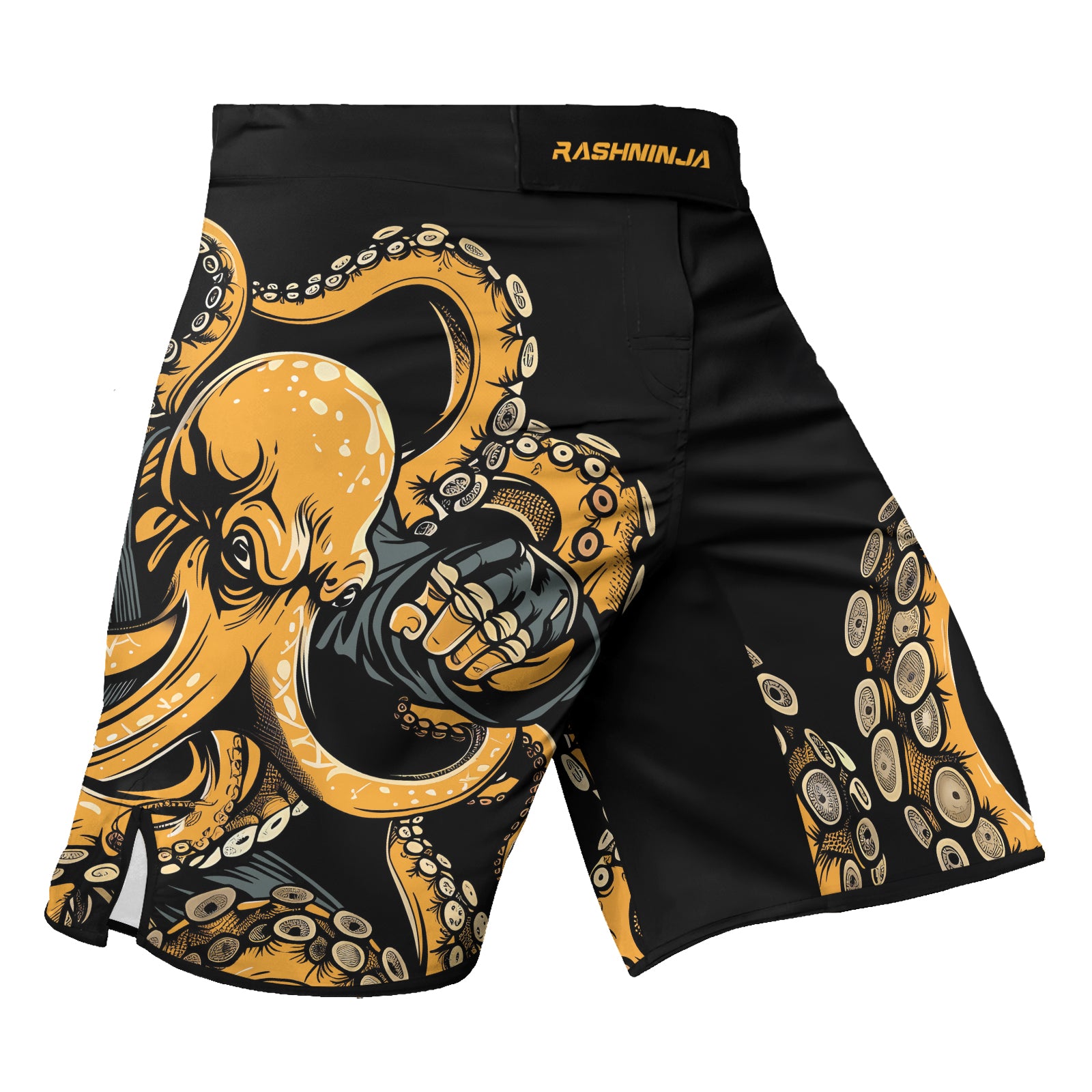 Rashninja Octopus Yellow Men's Fight Shorts


