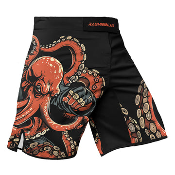 Rashninja Octopus Red Men's Fight Shorts