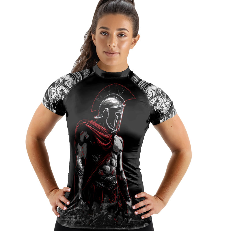 Rashninja Spartan Warrior Crest Women's Short Sleeve Rash Guard