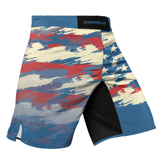 Rashninja American Flag Patriotic Men's Fight Shorts