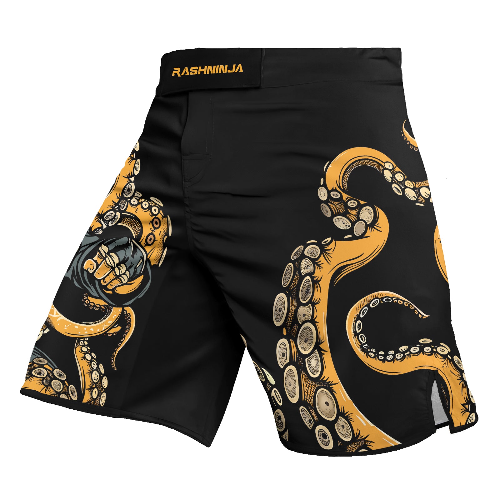 Rashninja Octopus Yellow Men's Fight Shorts

