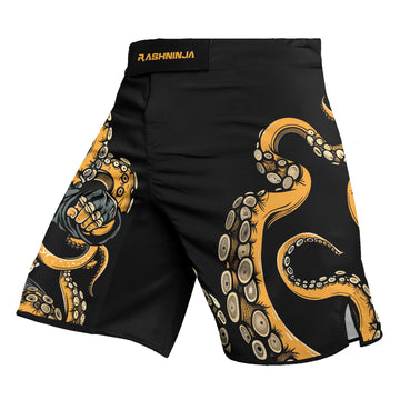 Rashninja Octopus Yellow Men's Fight Shorts

