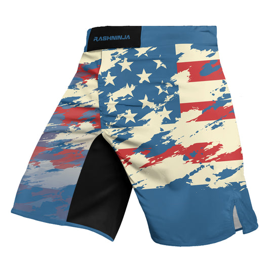 Rashninja American Flag Patriotic Men's Fight Shorts