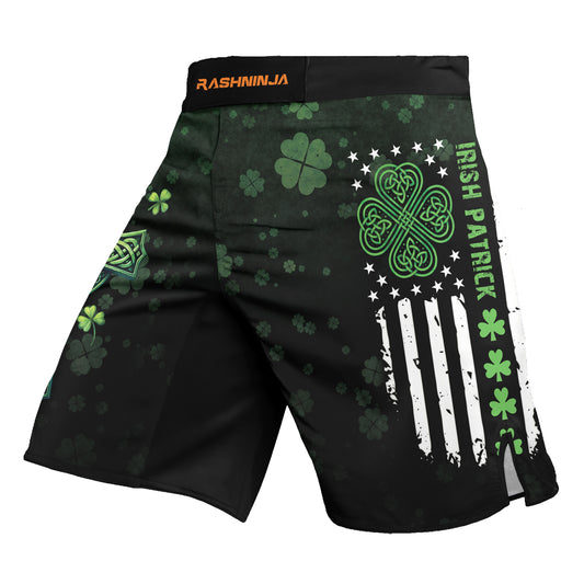 Rashninja Irish Patrick Men's Fight Shorts | Irish Patrick MMA Shorts