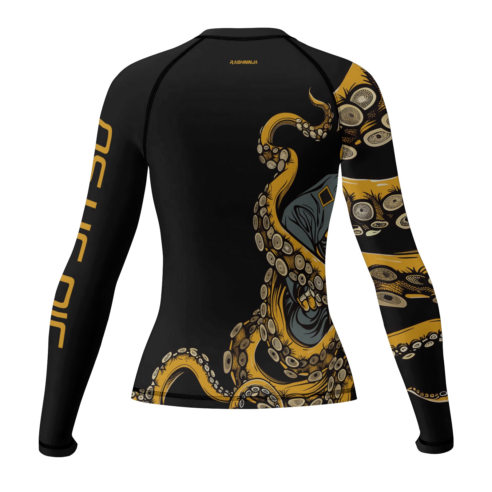 Rashninja Octopus Yellow Women's Long Sleeve Rash Guard | Surfing
