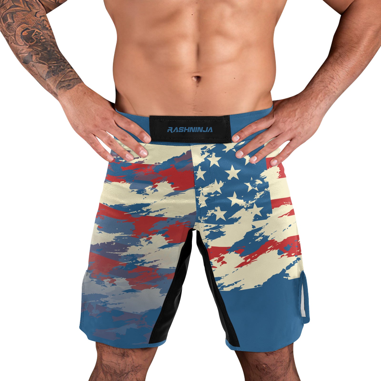 Rashninja American Flag Patriotic Men's Fight Shorts