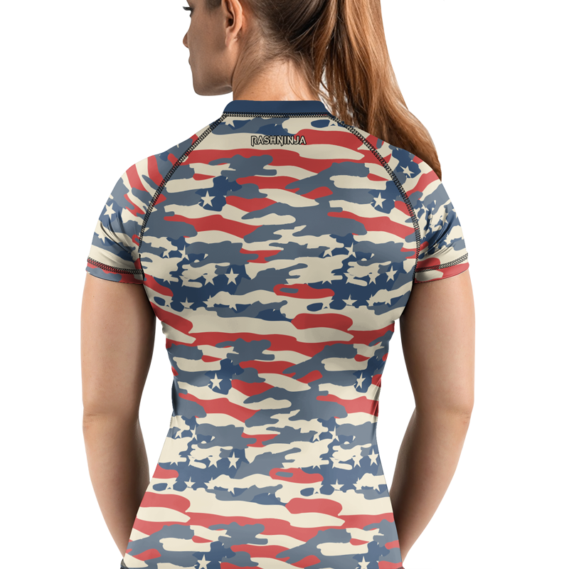 Rashninja American Camouflage Women's Short Sleeve Rash Guard