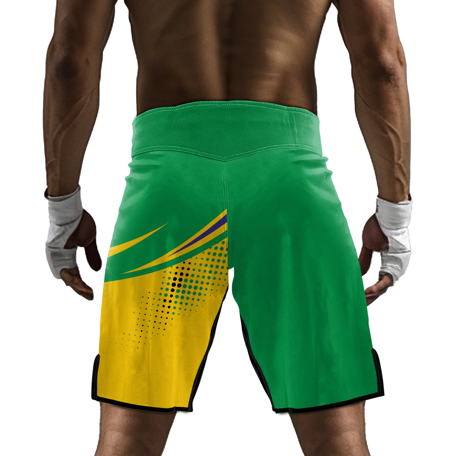 Rashninja Brazilian Green and Gold Victory Men's Fight Shorts