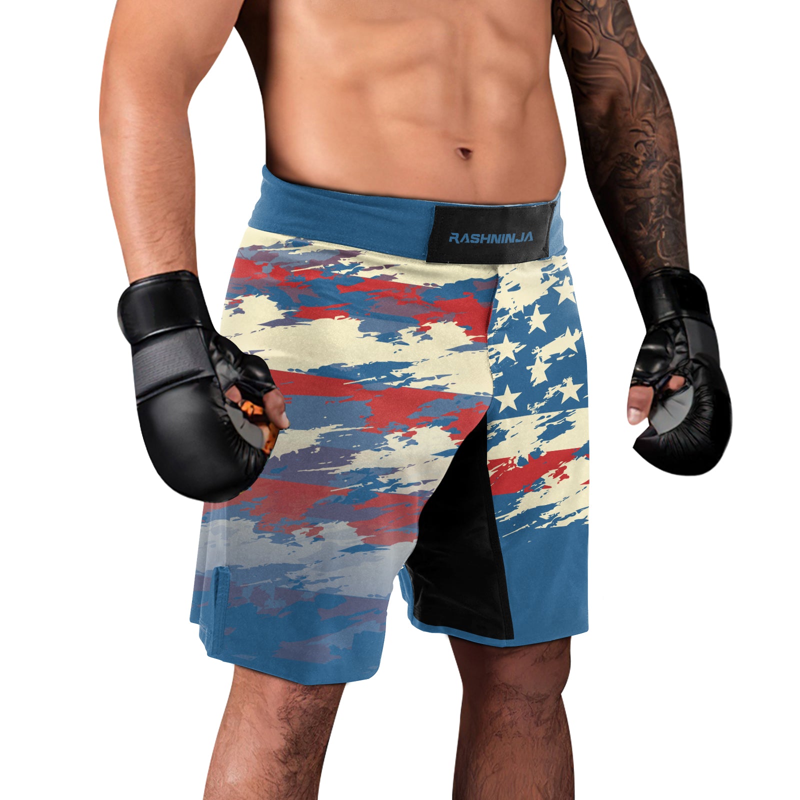 Rashninja American Flag Patriotic Men's Fight Shorts