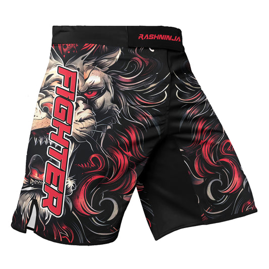 Rashninja Luminous Lion Men's Fight Shorts | Lion Compression Shorts