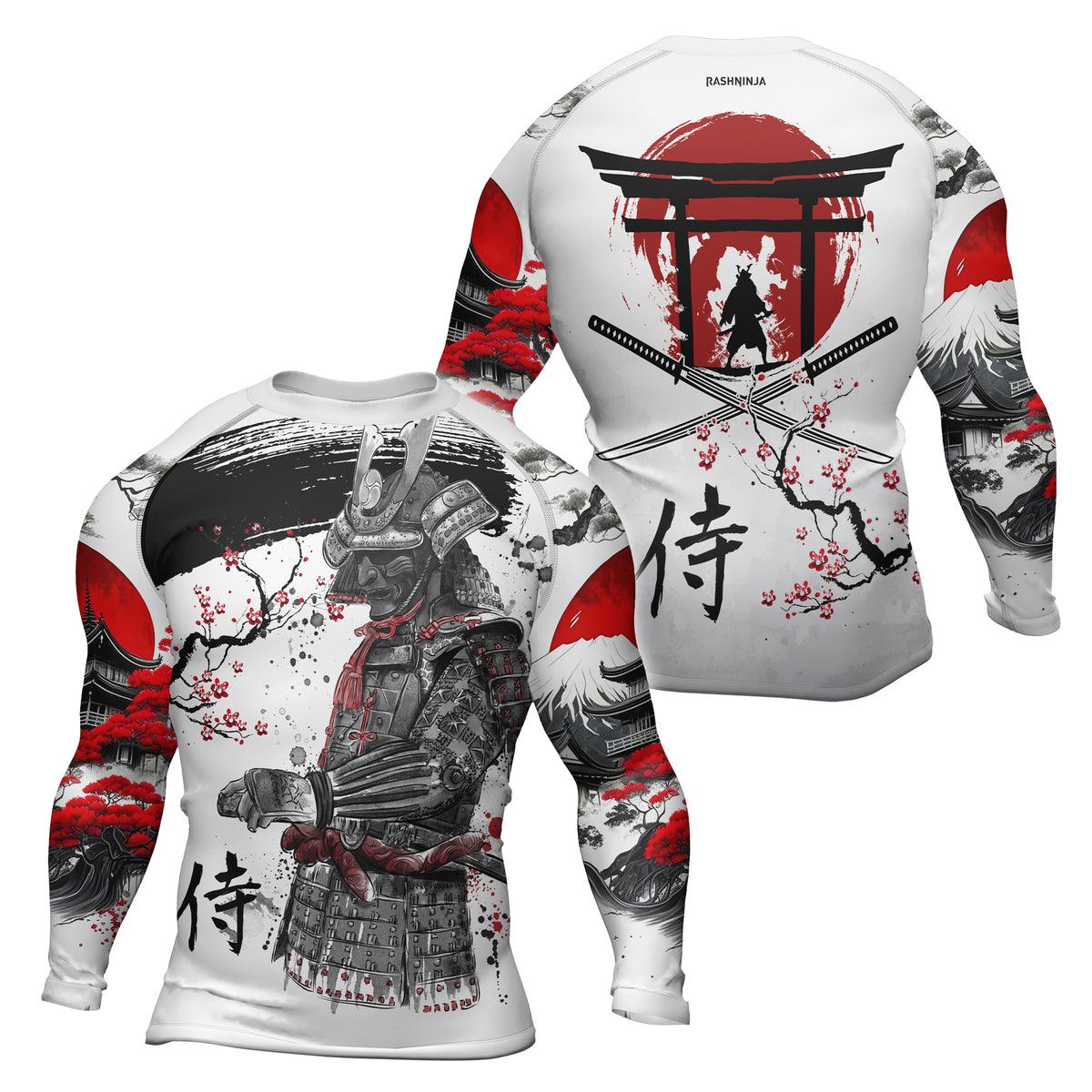 Rashninja Sakura Samurai Men's Long Sleeve Rash Guard - Rashninja LLC