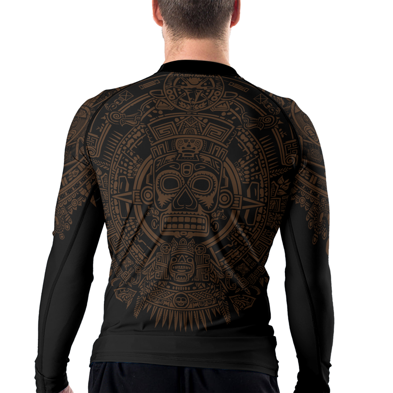 Rashninja Aztec Sun Stone Ranked Men's Long Sleeve Rash Guard