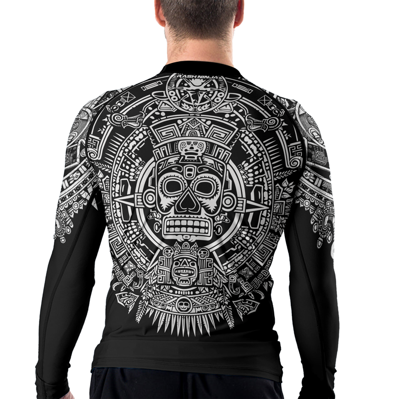 Rashninja Aztec Sun Stone Ranked Men's Long Sleeve Rash Guard