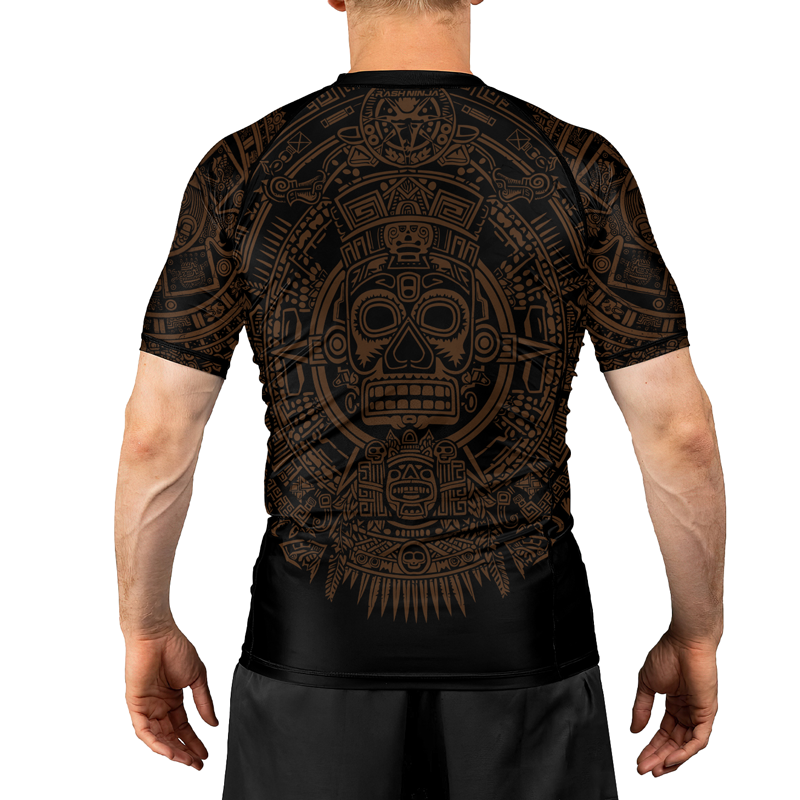 Rashninja Aztec Sun Stone Ranked Men's Short Sleeve Rash Guard