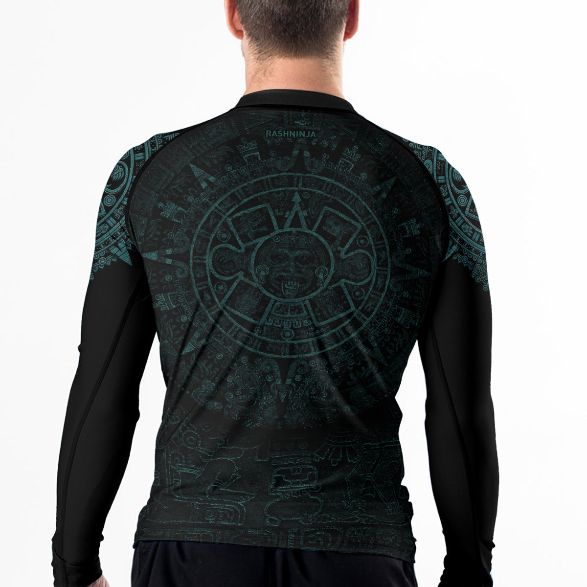 Rashninja Aztec Chief Cranium Men's Long Sleeve Rash Guard