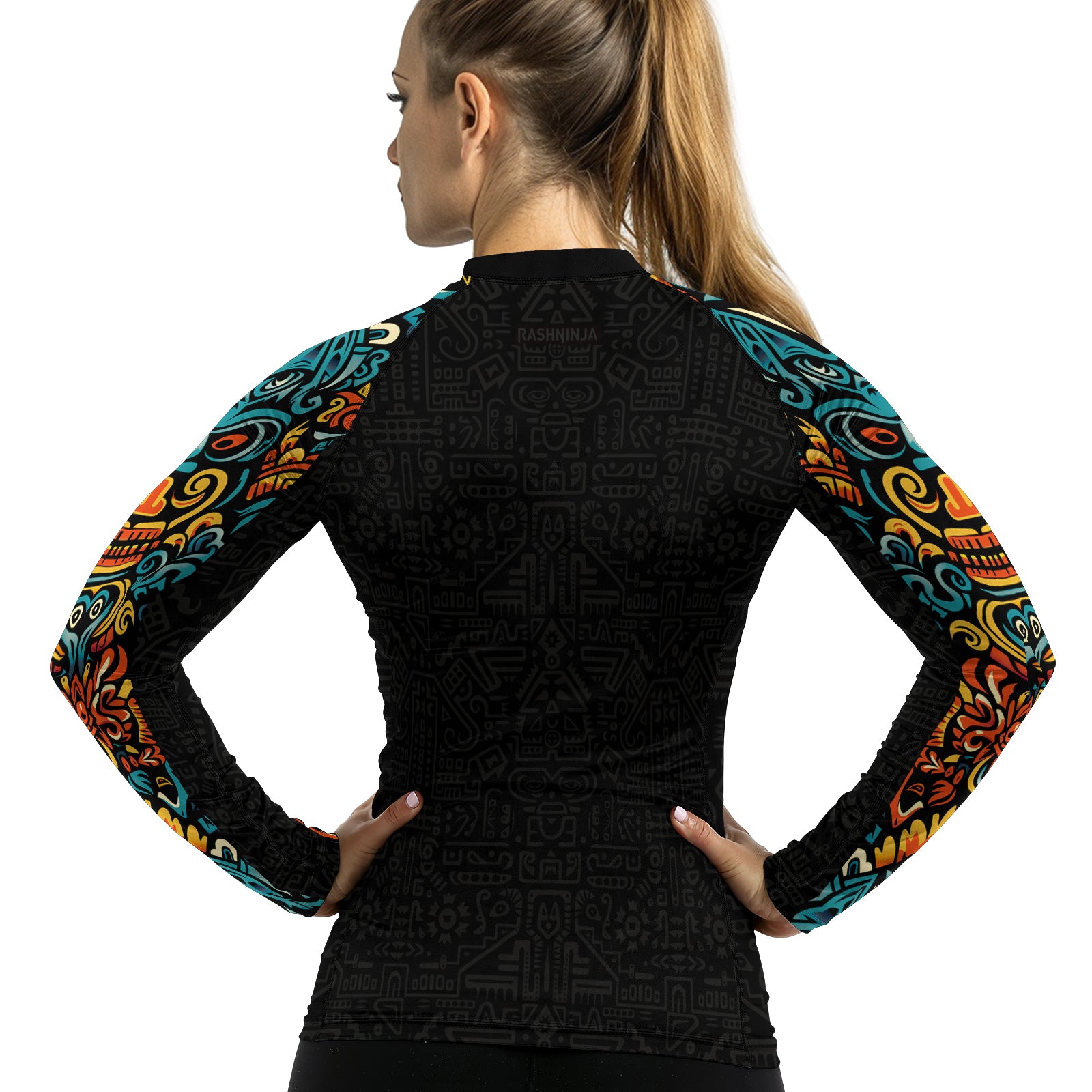 Rashninja Aztec Tribal Eagle Women's Long Sleeve Rash Guard