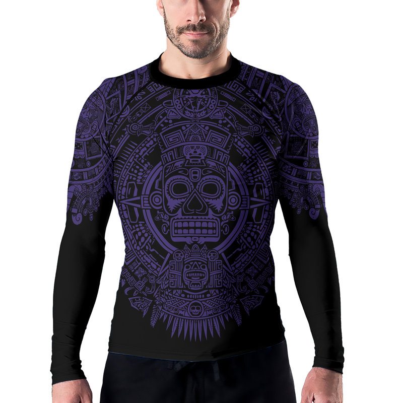 Rashninja Aztec Sun Stone Ranked Men's Long Sleeve Rash Guard