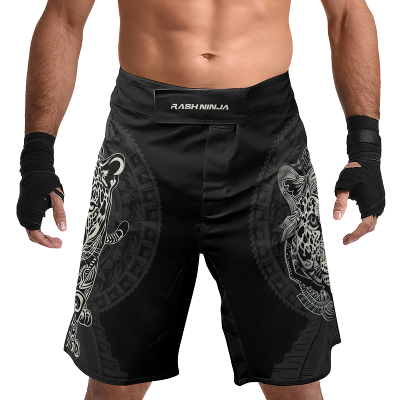 Rashninja Aztec Hunting Jaguar Men's Fight Shorts