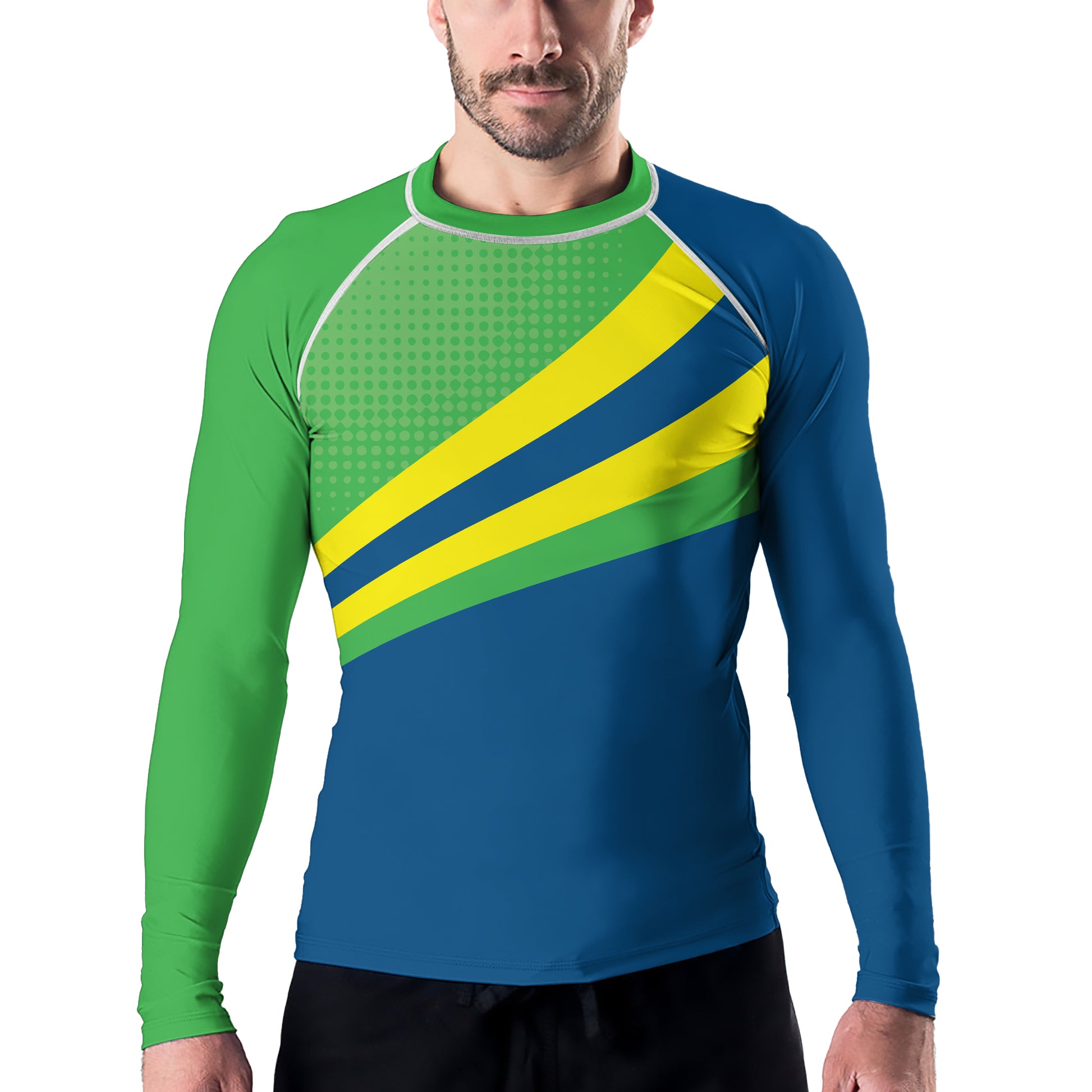 Rashninja Brazilian Pride Grappler Men's Long Sleeve Rash Guard