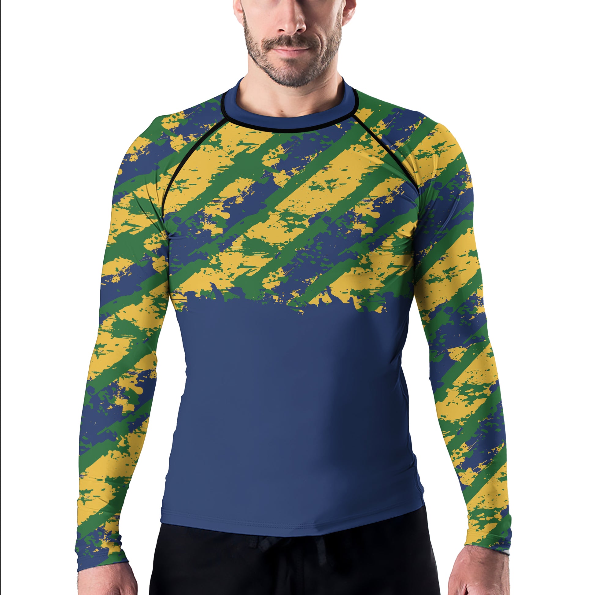 Rashninja Flag of Brazil’s Champions Men's Long Sleeve Rash Guard