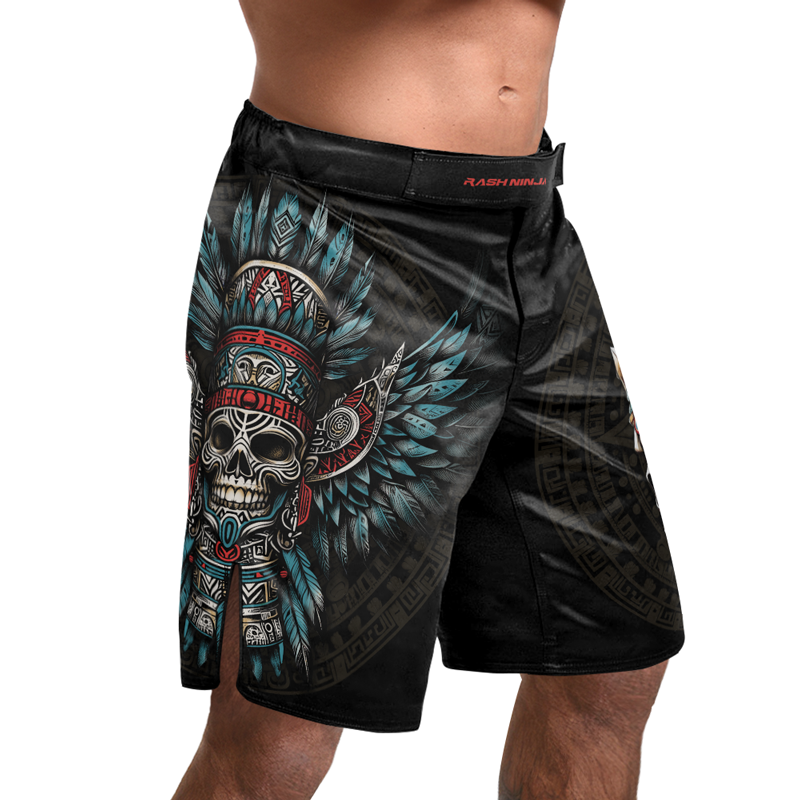 Rashninja Aztec High Chief Skull Men's Fight Shorts