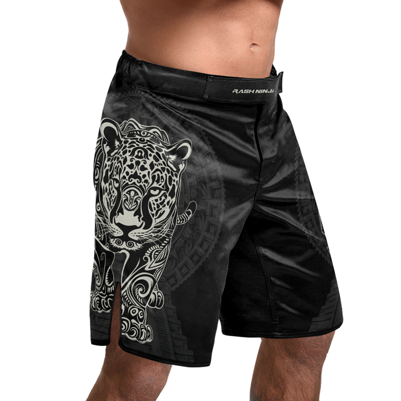 Rashninja Aztec Hunting Jaguar Men's Fight Shorts